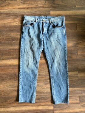 Slim Straight Men's Denim Jeans in Light Blue